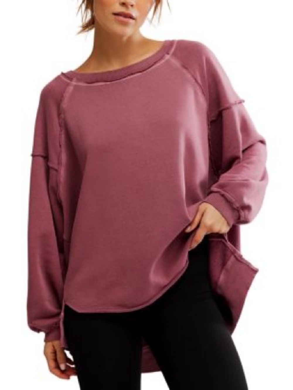 FREE PEOPLE FP MOVEMENT One To Beat Mauve Pullover Sweatshirt - Women $78